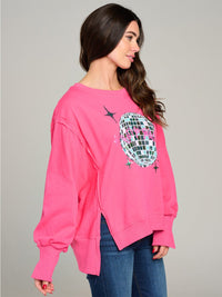 WOMEN'S LONG SLEEVE HIGH-LOW GRAPHIC OVERSIZE SHIRT