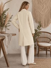 WOMEN'S LONG SLEEVE BUTTON UP FRONT POCKETS COAT