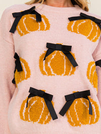 WOMEN'S LONG SLEEVE PUMPKINS GRAPHIC PULLOVER SWEATER
