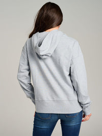 WOMEN'S LONG SLEEVE PEARL DETAILED HOODED PULLOVER SWEATER