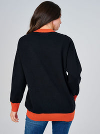WOMEN'S LONG SLEEVE COLORBLOCK GRAPHIC PULLOVER SWEATER