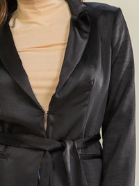ENTRO WOMEN'S LONG SLEEVE BUTTON CLOSURE FRONT POCKETS BLAZER