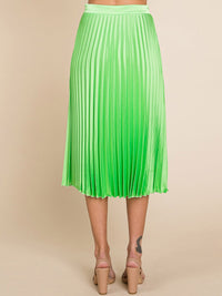 WOMEN'S ZIPPER CLOSURE PLEATED MIDI SKIRT