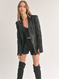 WOMEN'S LONG SLEEVE BUTTON CLOSURE POCKETS DETAILED BLAZER