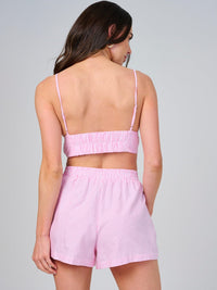 WOMEN'S SLEEVELESS ADJUSTABLE STRAPS V-NECK SMOCK BRALETTE