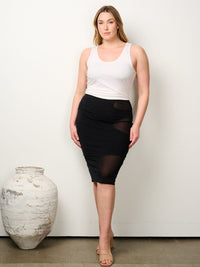 PLUS SIZE MESH MINI SKIRT