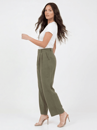 ********WOMEN'S BUTTON CLOSURE FRONT POCKETS WIDE LEG PANTS