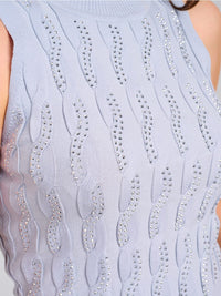 WOMEN'S SLEEVELESS STUDS DETAILED TANK TOP