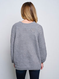 WOMEN'S LONG SLEEVE KNITTED PULLOVER SWEATER