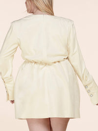 PLUS SIZE LONG SLEEVE SURPLICE MINI DRESS