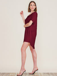 WOMEN'S SHORT SLEEVE OFF SHOULDER TUNIC MINI DRESS