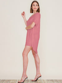 WOMEN'S SHORT SLEEVE OFF SHOULDER TUNIC MINI DRESS