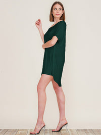 WOMEN'S SHORT SLEEVE OFF SHOULDER TUNIC MINI DRESS
