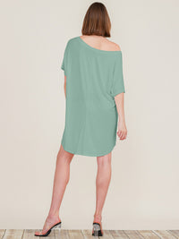 WOMEN'S SHORT SLEEVE OFF SHOULDER TUNIC MINI DRESS