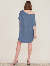 WOMEN'S SHORT SLEEVE OFF SHOULDER TUNIC MINI DRESS