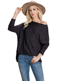 WOMEN'S LONG SLEEVE SOLID OVERSIZED TOP