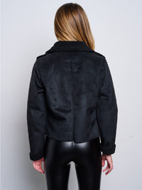 WOMEN'S LONG SLEEVE ZIP UP SHERPA JACKET