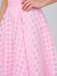 WOMEN'S ZIPPER CLOSURE LACE ORGANZE FIT & FLARE MINI SKIRT
