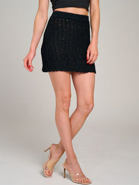 WOMEN'S ELASTIC WAIST KNITTED MINI SKIRT