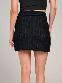 WOMEN'S ELASTIC WAIST KNITTED MINI SKIRT