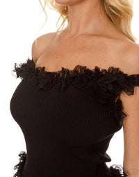 WOMEN'S SLEEVELESS TANK TOP & ELASTIC WAIST MINI SKIRT TIERED RUFFLE RIBBED 2PC. SET
