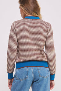 WOMEN'S LONG SLEEVE COLORBLOCK PULLOVER SWEATER