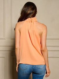 WOMEN'S SLEEVELESS TURTLE NECK TUNIC BLOUSE TOP