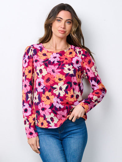 WOMEN'S LONG SLEEVE FLORAL BLOUSE TOP
