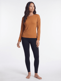 WOMEN'S LONG SLEEVE RIBBED SOLID TOP