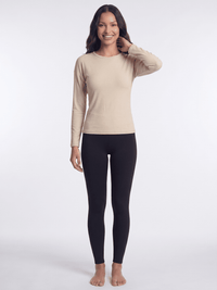 WOMEN'S LONG SLEEVE RIBBED SOLID TOP