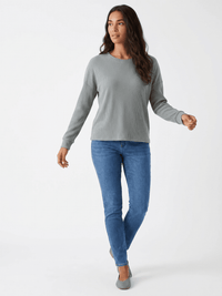 WOMEN'S LONG SLEEVE RIBBED SOLID TOP
