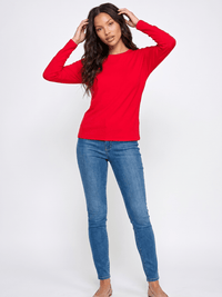 WOMEN'S LONG SLEEVE RIBBED SOLID TOP
