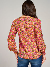 WOMEN'S LONG SLEEVE FLORAL BLOUSE
