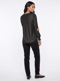 WOMEN'S LONG PUFF SLEEVE SHIMMER BLOUSE