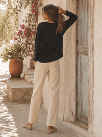 ******************WOMEN'S LONG SLEEVE FRONT POCKET RIBBED TOP
