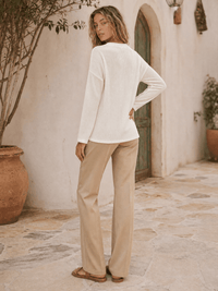 ******************WOMEN'S LONG SLEEVE FRONT POCKET RIBBED TOP