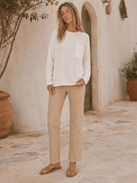 ******************WOMEN'S LONG SLEEVE FRONT POCKET RIBBED TOP