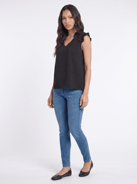 ***************WOMEN'S RUFFLE SLEEVE V-NECK BLOUSE
