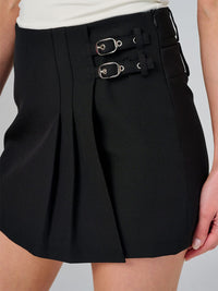 WOMEN'S ZIPPER CLOSURE PLEATED MINI SKORT