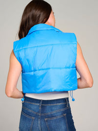 WOMEN'S SLEEVELESS ZIPPER CLOSURE PUFFER VEST