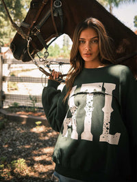 WOMEN'S LONG SLEEVE GRAPHIC PULLOVER SWEATER
