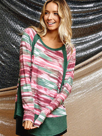 WOMEN'S LONG SLEEVE MULTI COLOR TUNIC TOP