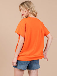 WOMEN'S SHORT SLEEVE V-NECK USA COLORBLOCK TOP