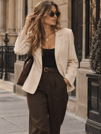 WOMEN'S LONG SLEEVE BUTTON CLOSURE SHIMMER BLAZER