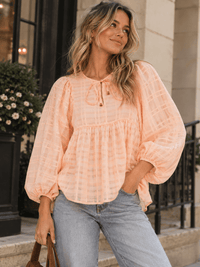 WOMEN'S LONG SLEEVE TUNIC DETAILED BLOUSE