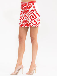 WOMEN'S ZIPPER CLOSURE EMBROIDERY MINI SKIRT