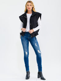WOMEN'S SLEEVELESS BUTTON UP FRONT POCKETS VEST