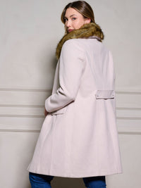 PLUS SIZE LONG SLEEVE BUTTON UP REMOVABLE SHERPA DETAILED JACKET