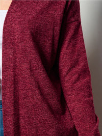 WOMEN'S LONG SLEEVE OPEN FRONT SOLID CARDIGAN