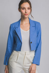 WOMEN'S LONG SLEEVE BUTTON CLOSURE BLAZER